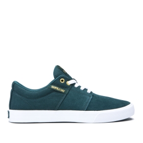 Supra Mens STACKS II VULC Evergreen/white Low Top Shoes | CA-68454